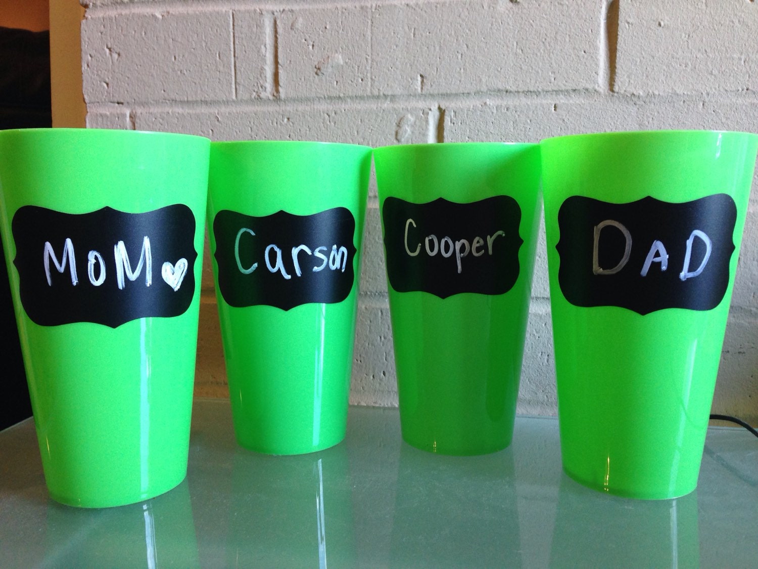 Waterproof Chalkboard Label Cups Set of 4 by SimplySouthernSweetT