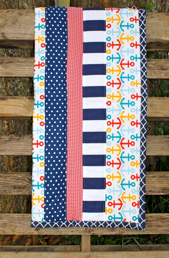 Nautical Baby Quilt by BudandBlume on Etsy