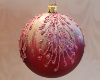 plum glass ornament etsy plum glass ornament etsy