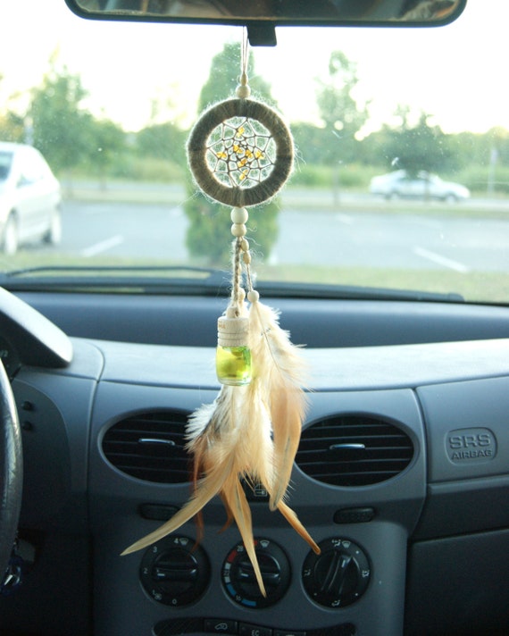 Dream catcher with lemon aroma. Car Dreamcatcher with Baltic