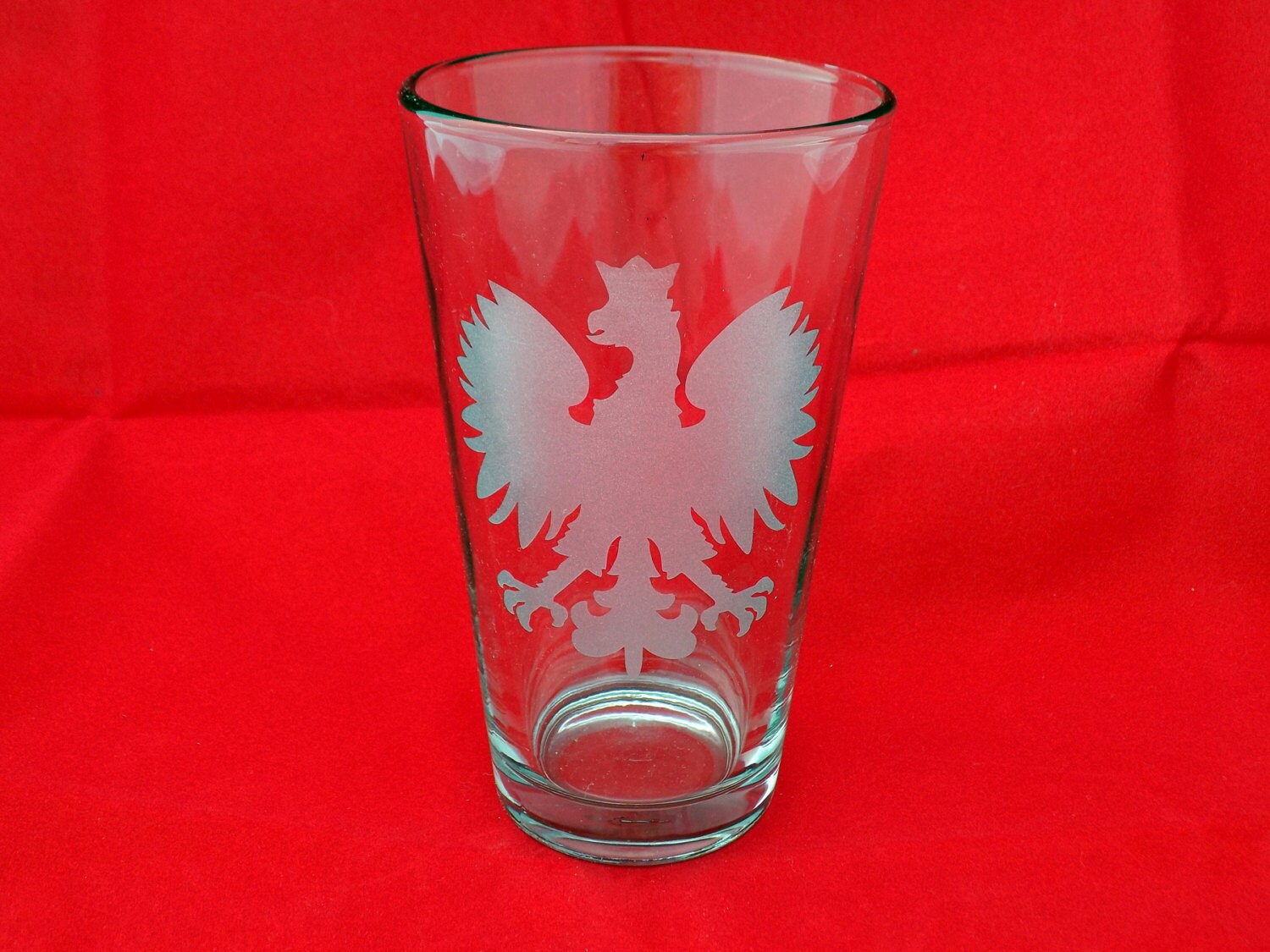 Polish Eagle Etched Pint Glass by MixingSpirits on Etsy