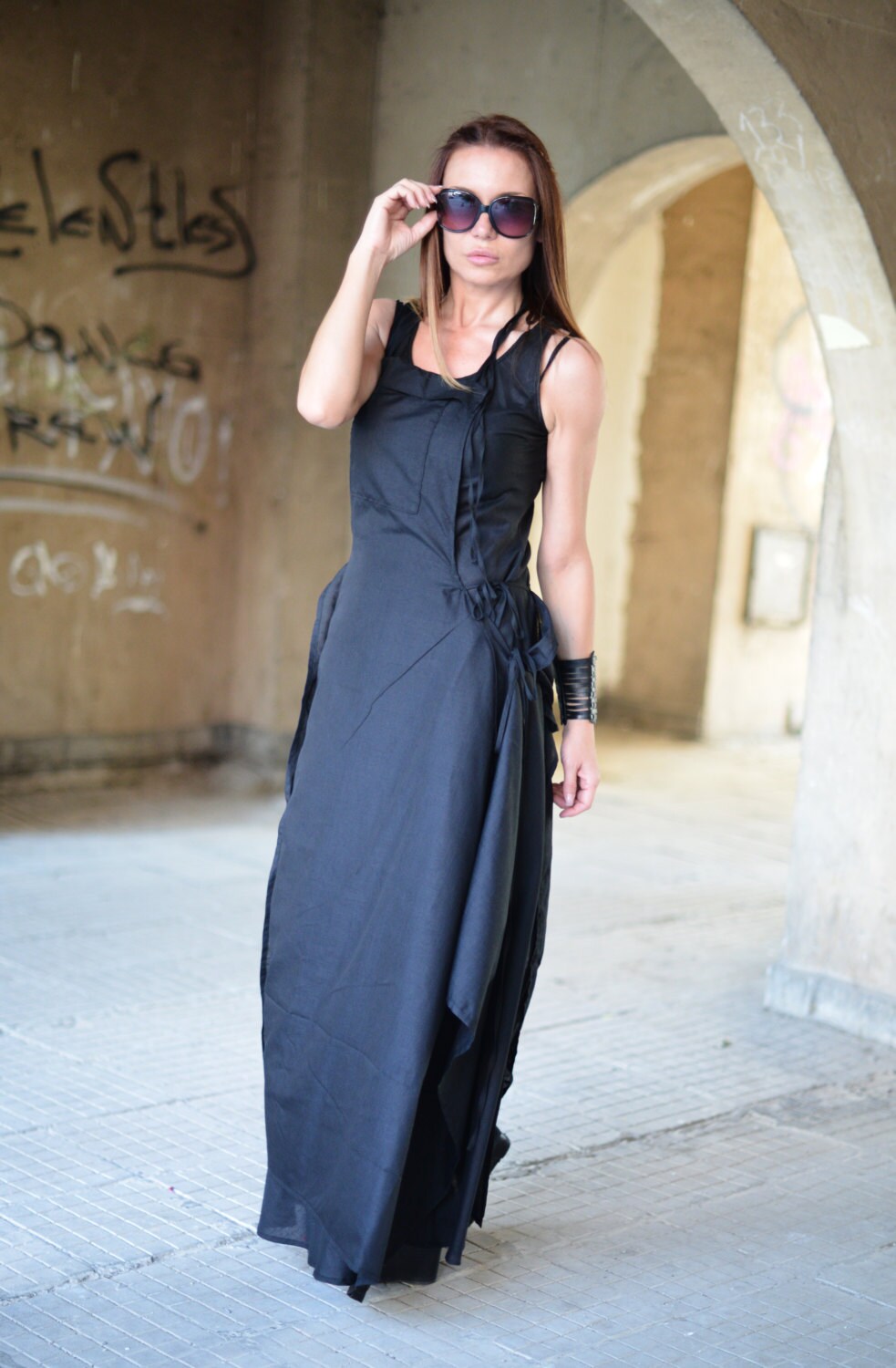 Black Linen Summer Dress