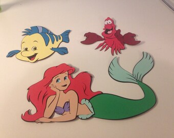 Set of 3 Little Mermaid characters