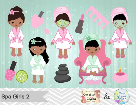 Items similar to Instant Download Spa Girl Digital Clipart Spa Girls ...