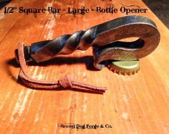 Bottle Opener Hand Forged - Groomsmen Gifts - Personalized Bottle Opener -The Last Opener You will Ever Need - Large Size