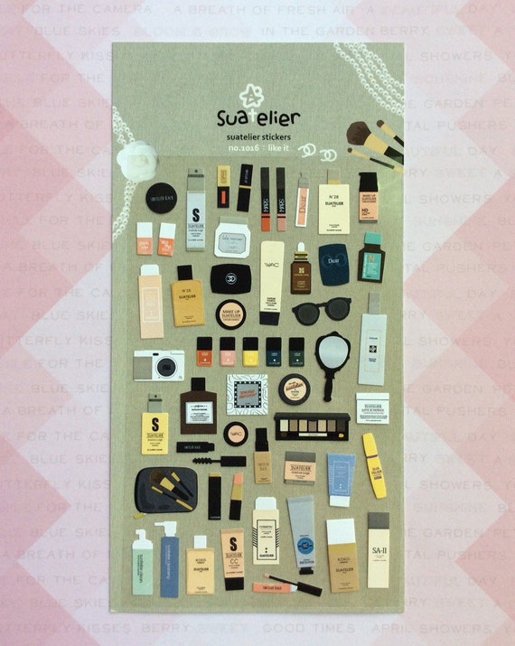 makeup cosmetic stickers s11 by sunshinestickershop on etsy