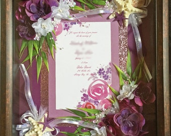 Shadow box ideas for wedding invitations