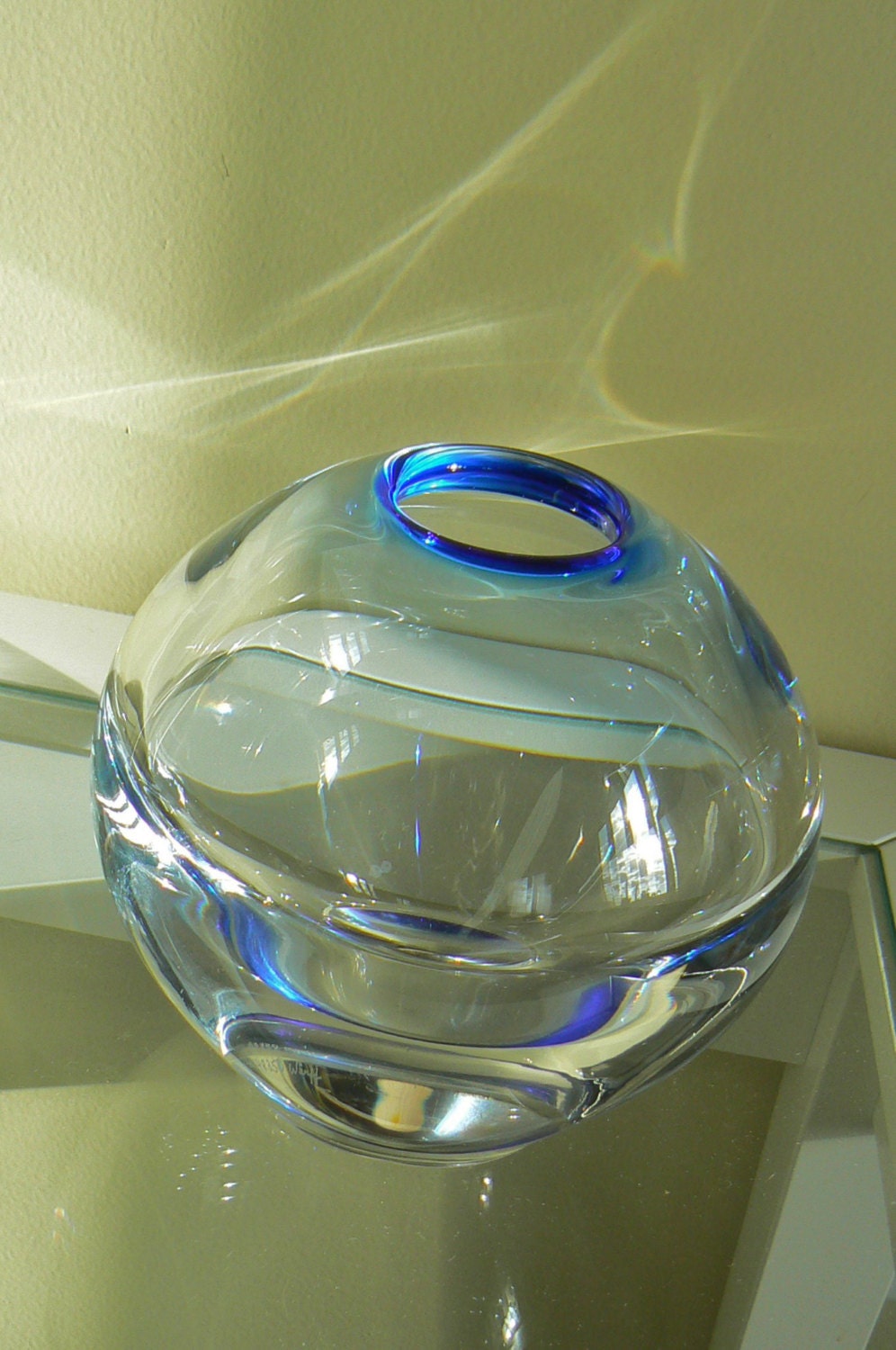 Kosta Boda Art Glass Crystal Vase 48350 Goran Warff Vintage