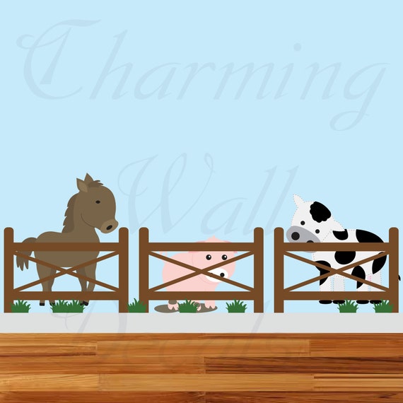 Farm Animal Decals Farm Animals Animal Wall by CharmingWallDecals