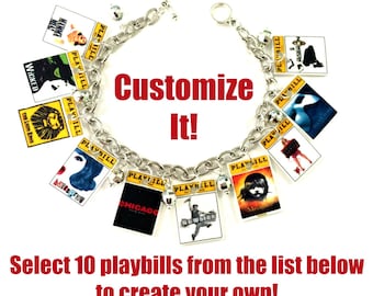 Custom Musical Theater Playbill Novelty Charm Bracelet