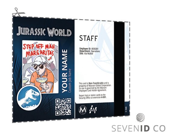 Custom Jurassic World ID Badge - DIGITAL ONLY (Print at Local Photo Kiosk or at Home)