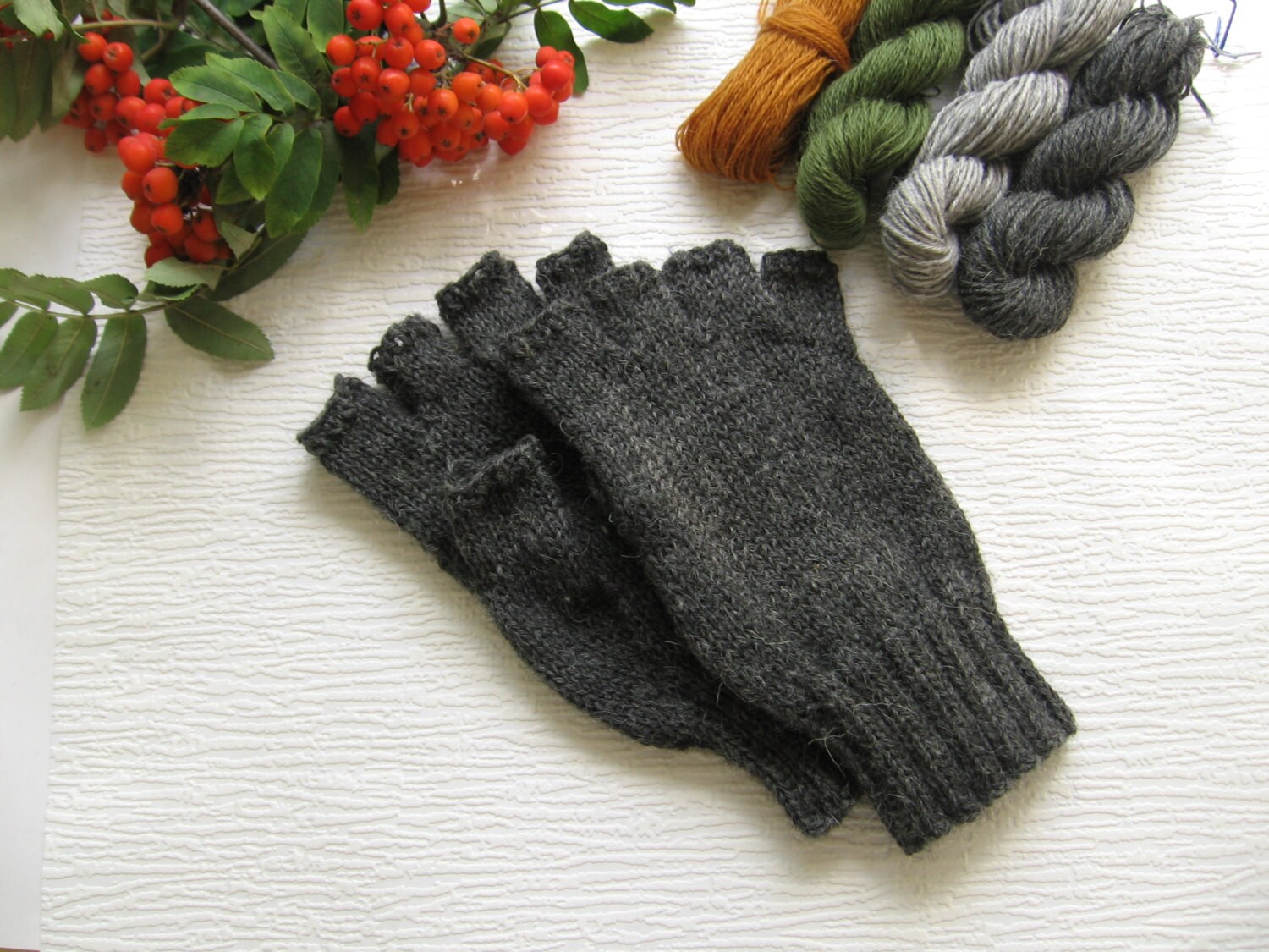 Men's winter gloves Fingerless warmest wool gloves for men