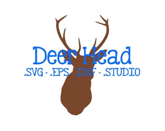 Deer Head SVG - Deer Head DXF - Deer Head EPS - Deer Head Silhouette Studio Cut File - Deer Head Cuttable - Monogram Deer Head Cut File