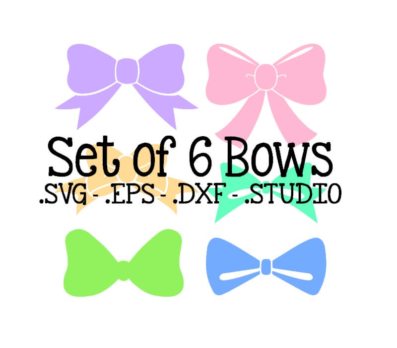 Download Set of 6 Bows Monogram Bows SVG Monogram Bows Cut File