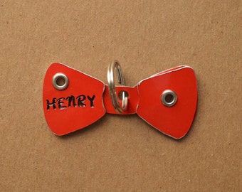 Bow Tie Pet Tag Dog ID Metal Animal