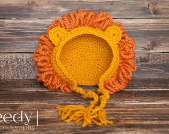 Newborn Lion Hat,Newborn Hat,Crochet Lion Hat,Baby Halloween Costume,Baby Lion Hat,Lion Baby Hat,Newborn Photo Prop,Baby photo prop,Lion Hat