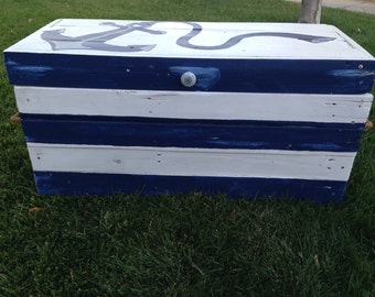 Custom Toy Box-Nautical Toy Box-Nautical Theme-Large Custom Toy Box-Childrens Toy Box-Hope Chest