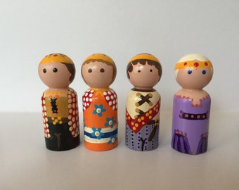 halloween wooden peg dolls