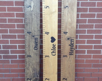 Wooden Growth Chart, Personalized With First Name