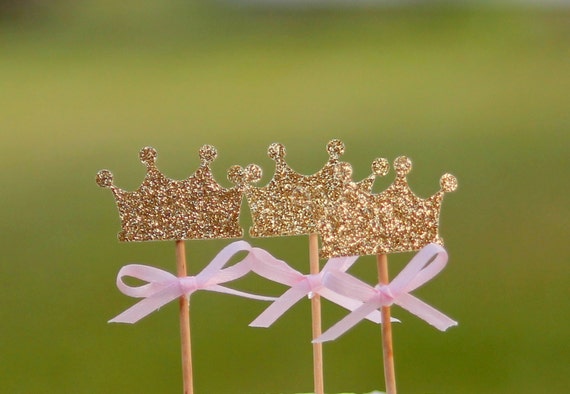 12 Crown Cupcake Toppers Crown Birthday Party Decoration