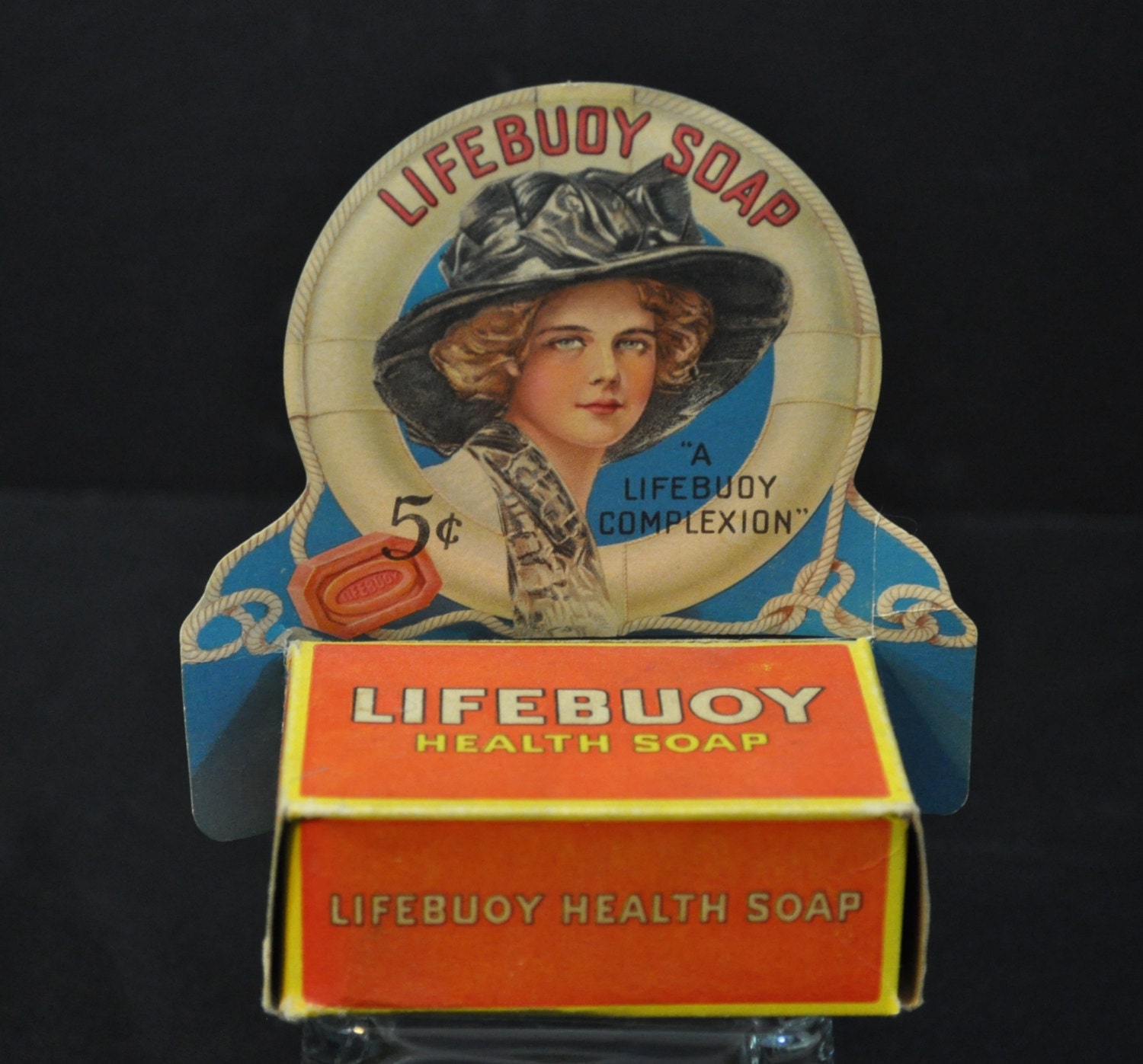 Antique Lifebuoy Soap with Advertising Attachment 1906 Era Box