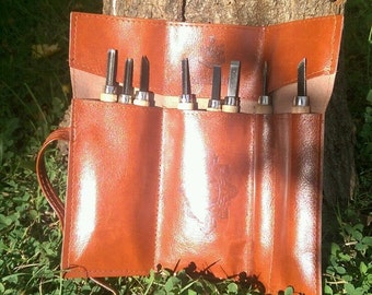 Pocket / Mini Bushcraft Wood Carving / Whittling Set 8pc with Leather Case