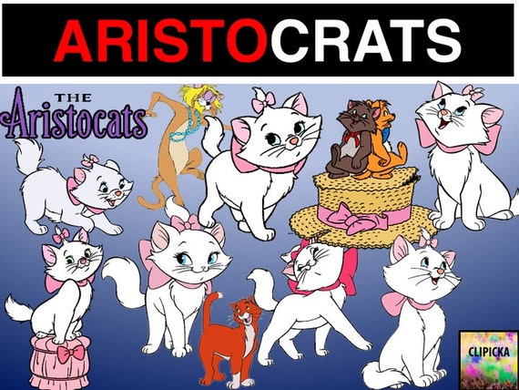 50 Aristocrats Disney Cat Kitten Clipart PNG Digital Image Cat