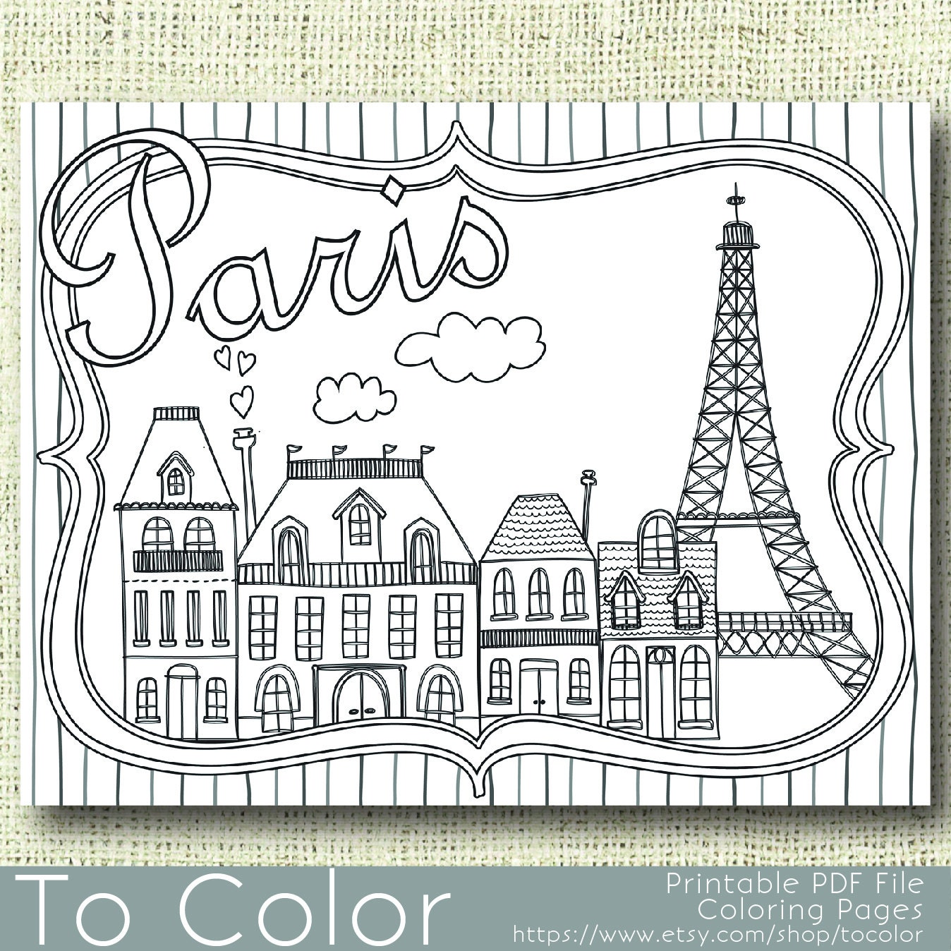 Printable Paris Coloring Pages 1