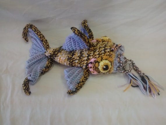 Yellow Koi Crochet Fish Purse