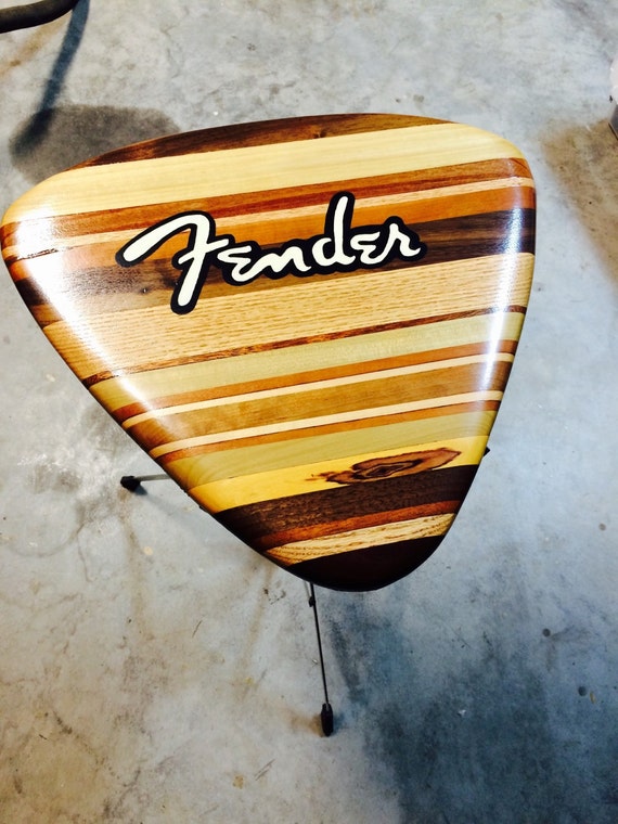 Items similar to Handmade Exotic Wood Fender Guitar Pick Table on drum