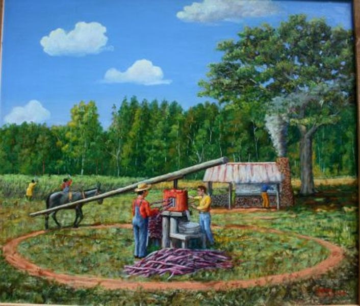 The Cane Mill Old Time Syrup Making Sugar Cane by EveryManArt
