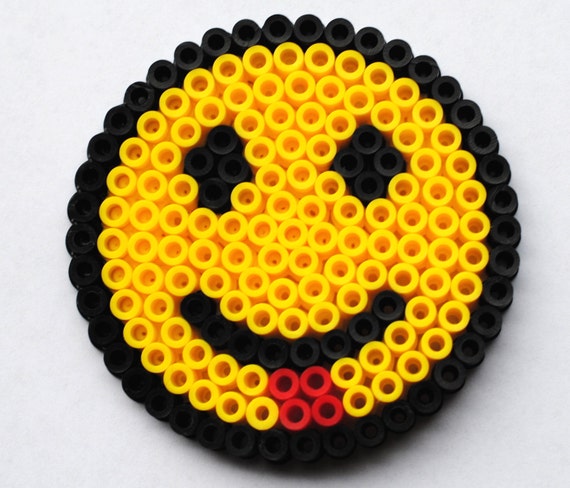 Items similar to Smile Tongue Emoji Perler Bead Art on Etsy