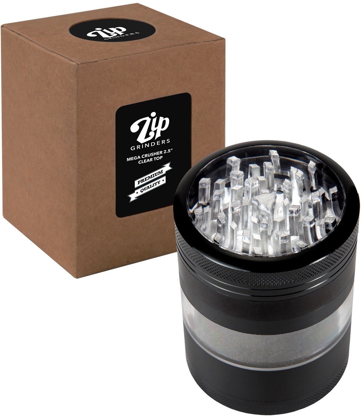 Large Herb Grinder Mega Crusher 2.5 Clear Top