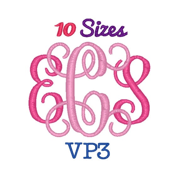 Interlocking Monogram Embroidery Font Machine Embroidery Fonts