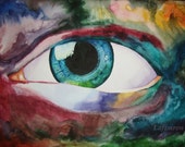 Big eye painting Godness art Expressive art All seeing eye Saturated color Wisdom art Esoteric Green blue drawing Red orange watercolor Big eye painting Godness art Expressive art All seeing eye Saturated color Wisdom art Esoteric Green blue drawing Red orange watercolor