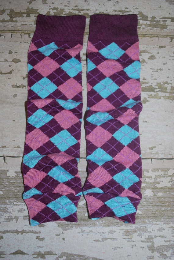 purple argyle, leg warmers baby, toddler tights, girls tutu dress