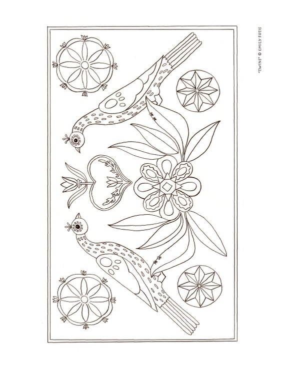 American Fraktur Paint-and-Color Book E-Sheet
