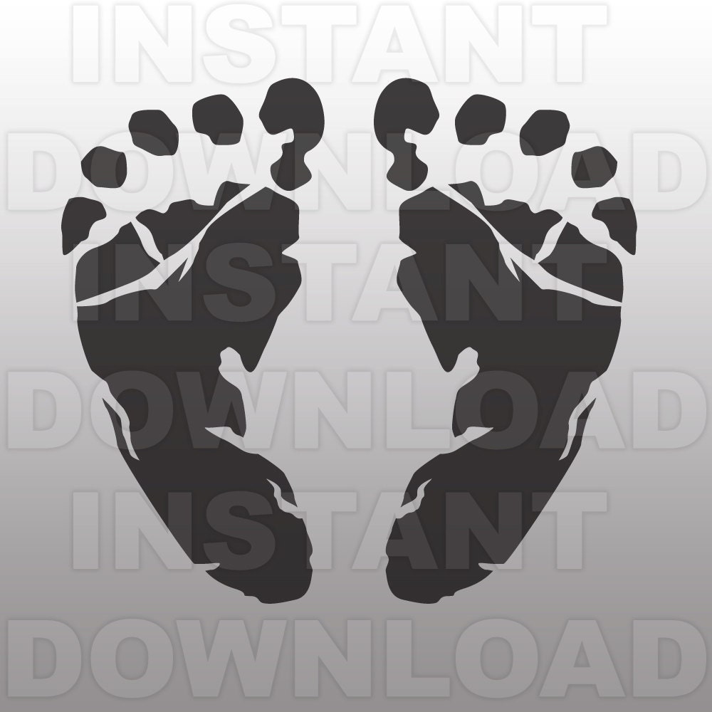 Download New Baby Announcement Foot Prints SVG File Cutting