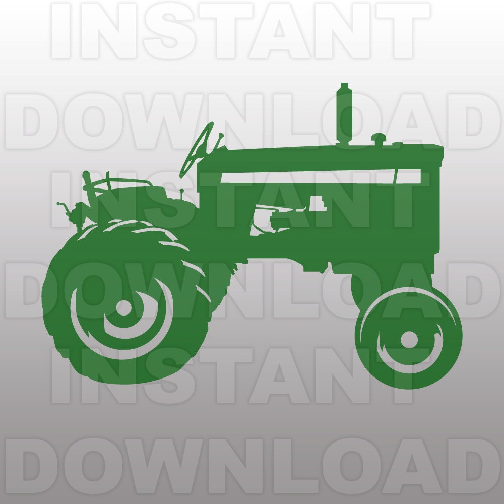 Download Vintage Farm Tractor SVG File Cutting Template-Vector Clip Art