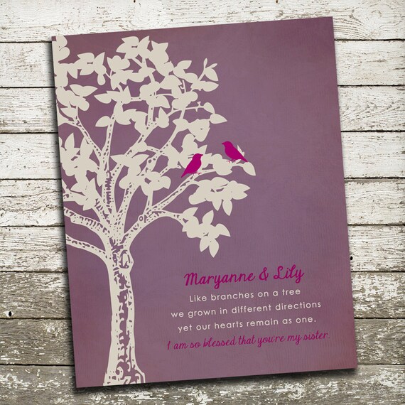 Sisters Custom Gift Print - Wedding Gift for Sister - Birthday Gift ...