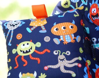 Shopping Cart Covers - Infant Shopping Cart Cover for Baby Boy or Girl - Monsters Mash in Navy