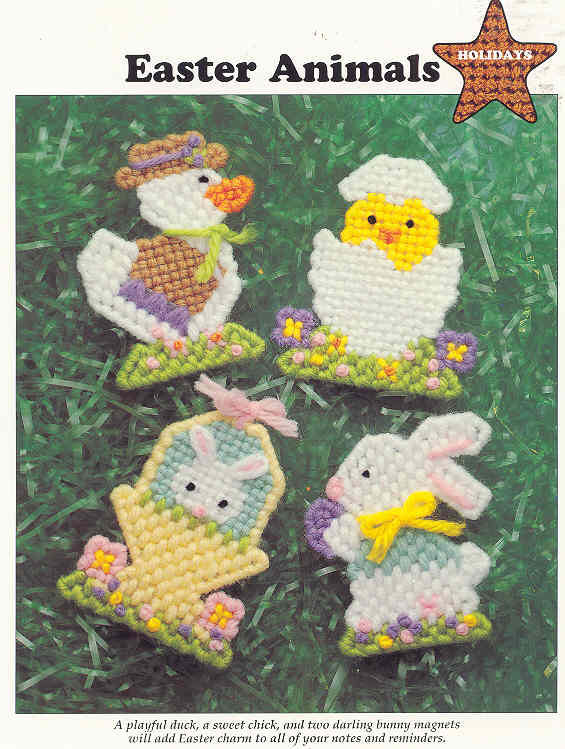 Easter Animals plastic canvas pattern magnets