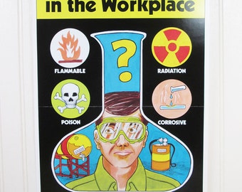 Vintage Work Safety Poster Ohio Chemical Hazards In The Workplace Poison Radiation