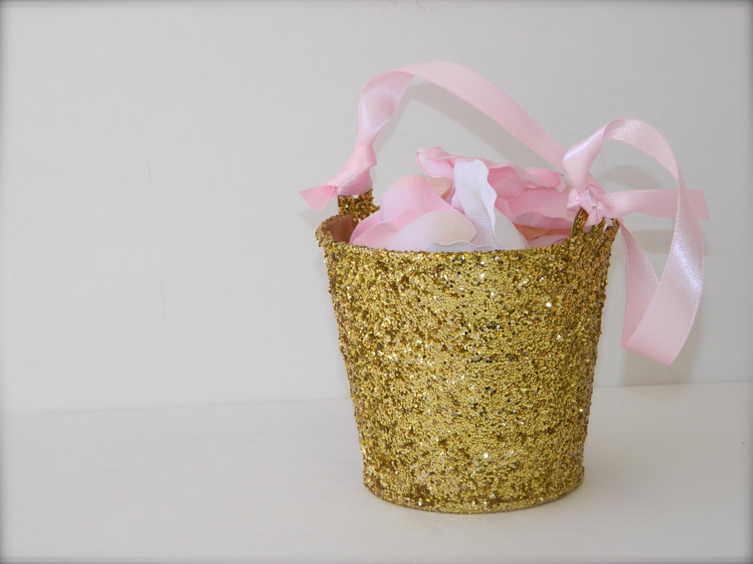Flower Girl Basket Gold Glitter Flower Girl Basket by Gallery360