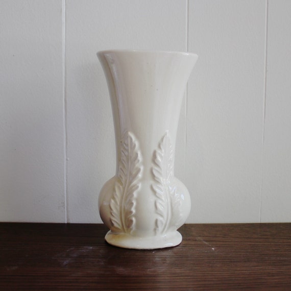 Vintage white ceramic vase USA Pottery