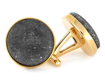 Mens Cufflinks, Bronze Cuff Links With Meteorite, Bronze Anniversary Gift For Men, Meteorite Cufflinks, Personalized Cufflinks