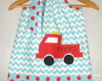 dress Fire truck dress chevron fire truck dress fire fighter dress 3,6,9,12,18 month 2t,3t,4t,5t,6.7.8