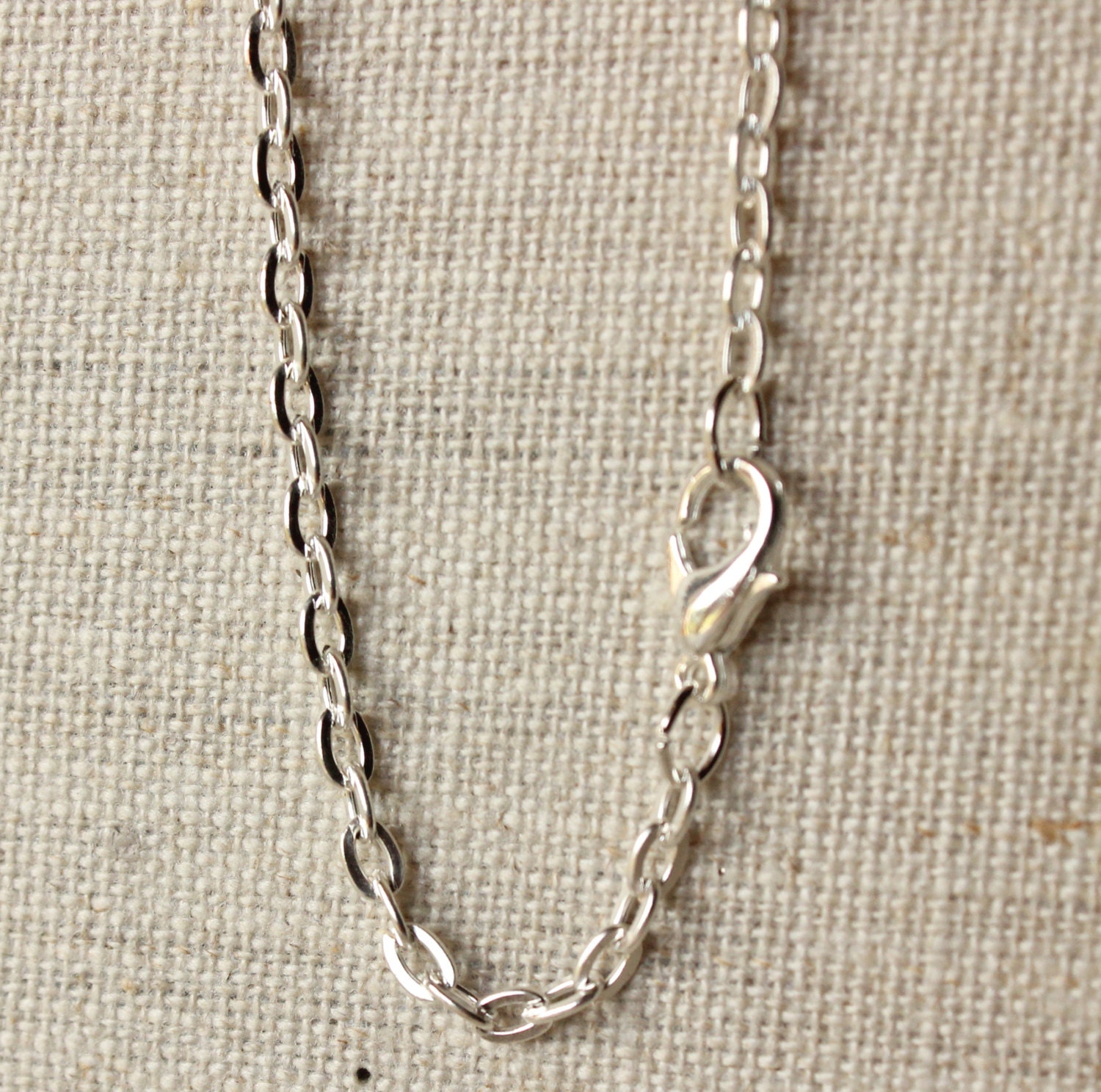 Silver plated chain necklace MEDIUM size link 3mm 4mm