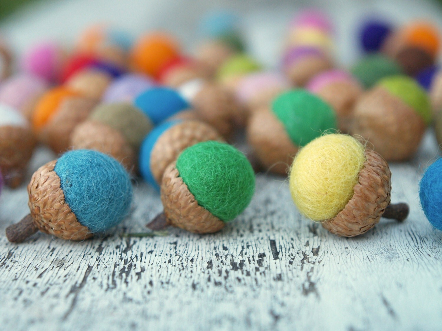 Felt Acorns for Autumn Needle Felted Wool Acorns by Fairyfolk