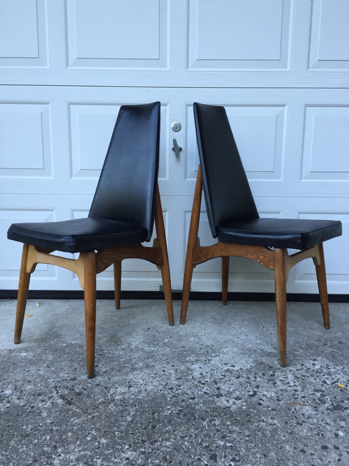 Pair of Mid Century Modern High Back Chairs – Haute Juice